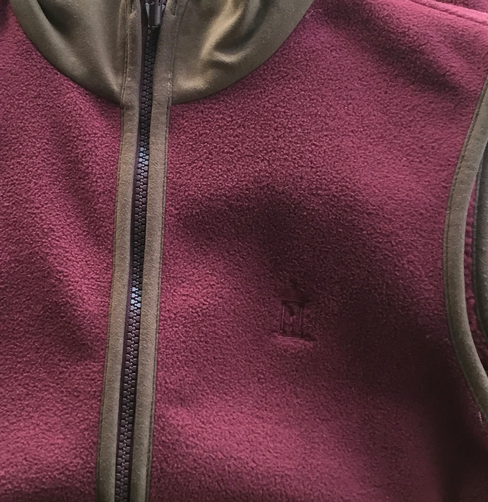 Leather trimmed 2025 fleece gilet